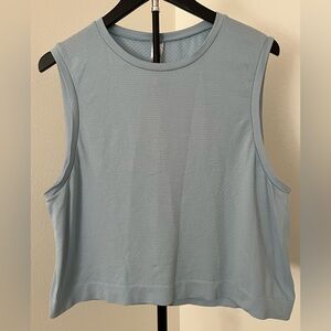 💙 Varley 'Page' Seamless Crop Tank | L/XL | Gym, Yoga, Lounge🧘♀️